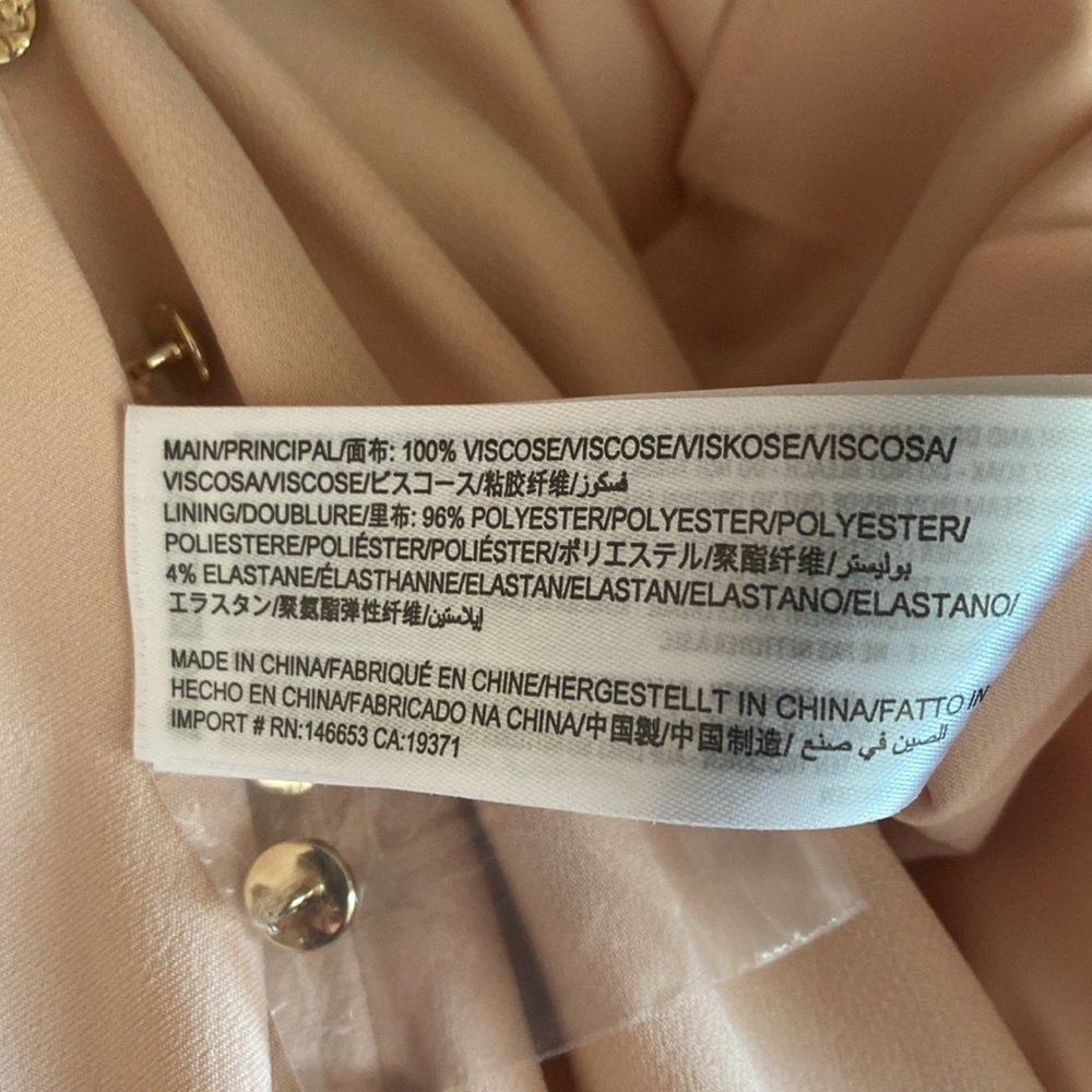 KEEPSAKE Kinship Blush Pink V Neck Gold Button Flare Sleeve Midi Dress Size 4 - Picture 15 of 16